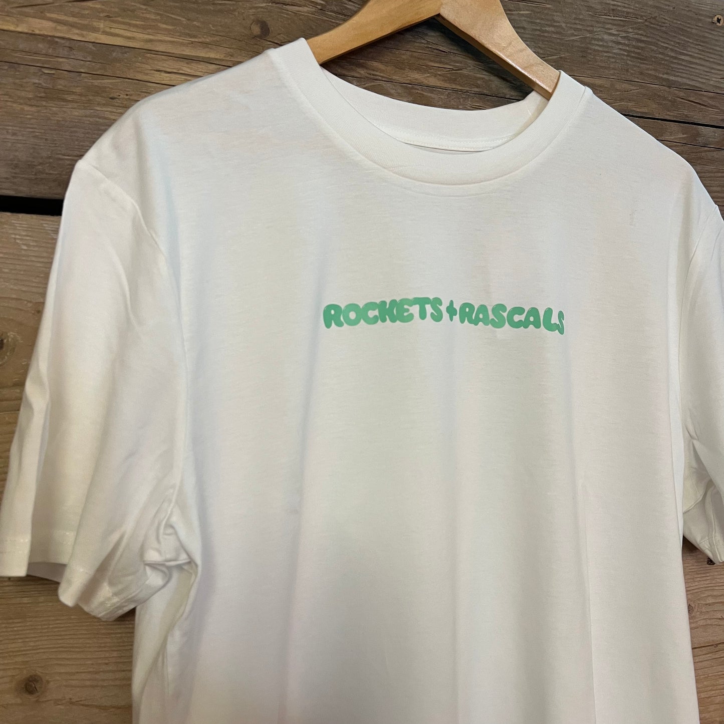 Rockets and Rascals Rise Above T-Shirt White and Sage